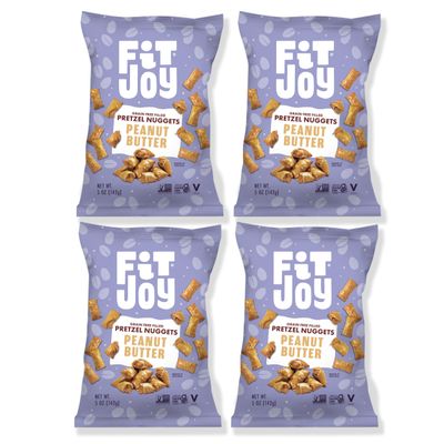 FitJoy Peanut Butter Filled Pretzel Nuggets, Gluten Free, 5 oz, Pack of 4