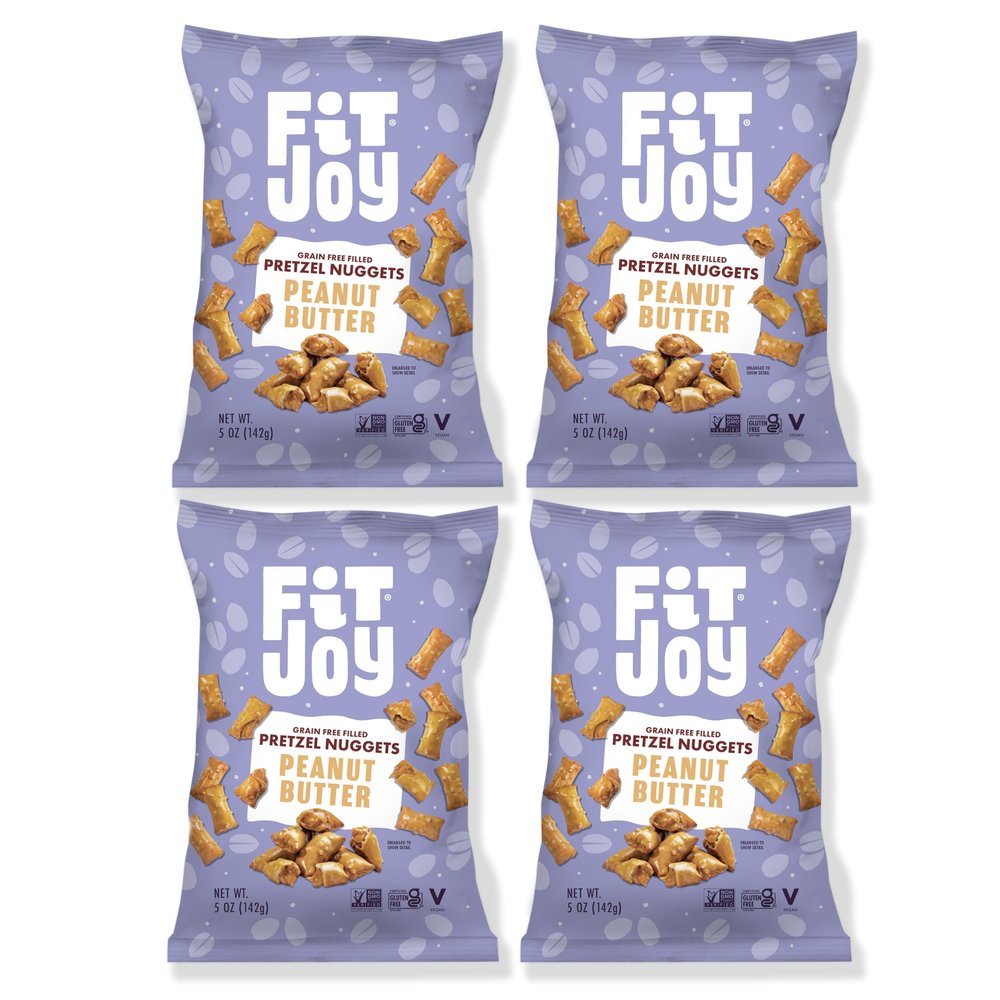 FitJoy Peanut Butter Filled Pretzel Nuggets, Gluten Free, 5 oz, Pack of 4
