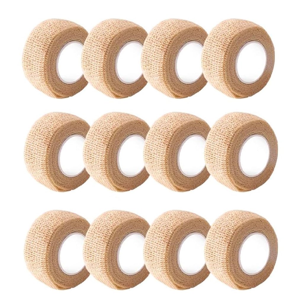 12 Rolls Self Adhesive Bandage Wrap, Toe Bandages for Big Toe, Self-Adhesive Toe Covers & Protectors for Men and Women, Breathable Toe Guards for Ingrown Nails, Corns, and Running (12 Rolls)
