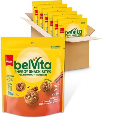 belVita Energy Snack Bites, Maple, Cinnamon and Sunflower Seed, 6-5 oz Bags