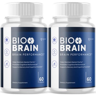 (2 Pack) Bio Brain Capsules, Official Bio Brain Supplement Pills with All Natural Ingredients, Advanced Health Supplement Pills with Maximum Strength Premium Vitamins for Women & Men (120 Capsules)