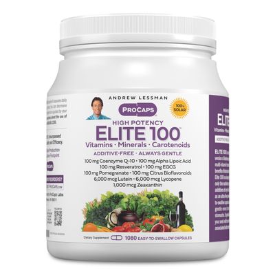 ANDREW LESSMAN Multivitamin Elite 100, 1080 Capsules - Potent Nutrients Plus 100mg Each of Coenzyme Q10, Alpha Lipoic Acid, Resveratrol, EGCG, Pomegranate, Citrus Bioflavonoids. No Additives