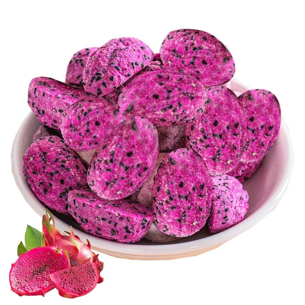 Coconut flavored dragon fruit crisps 4.23oz/120g, the rich and fragrant coconut meat collides with dragon fruit to create a new taste, a fruit snack