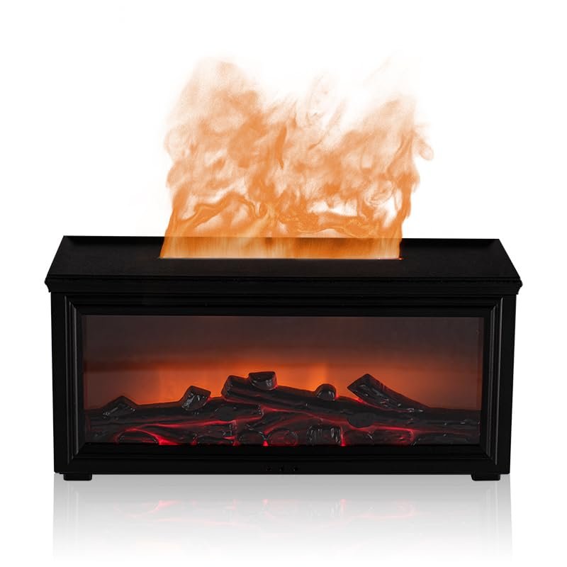 280ML Flame Diffuser, Colorful Flame Fireplace Aroma Diffuser, Essential Oils Fire Humidifier with Timer Remote Control for Home Living Room Bedroom Office Yoga SPA Hotel