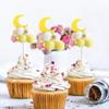 10 PCS Cloud Moon Cupcake Toppers Plush Little Star Cupcake Toppers Clouds Moon Party Decorations with Stars for Moon Clouds Star Theme Baby Shower Birthday Wedding Party Decorations Supplies Yellow view 4
