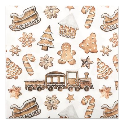 100Pcs Christmas Gingerbread Paper Napkins Xmas Cookies Disposable Party Napkin 6.5" Gingerbread Man Luncheon Hand Towel for Winter Holiday Wedding Baby Shower Party Supplies