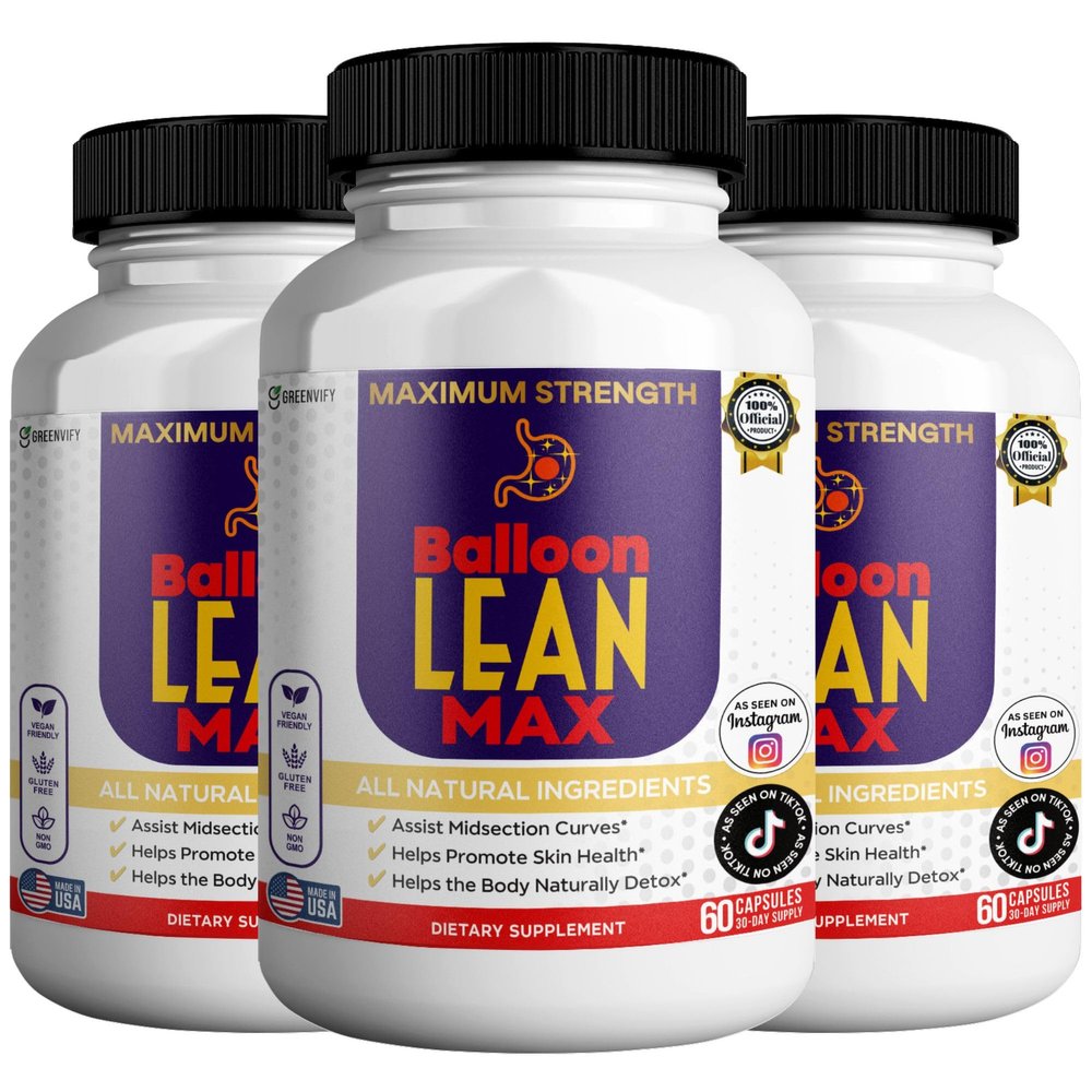 GREENVIFY Balloon Lean Max Maximum Strength Dietary Supplement, 60 Capsules, Natural Ingredients, 30-Day Supply (3)