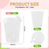 Datyiiha 100 Set Frosted Plastic Cups with Sip Lids Clear Disposable Drinking Cups for Wedding Reception Stadium Bulk Cups,12 Oz view 2