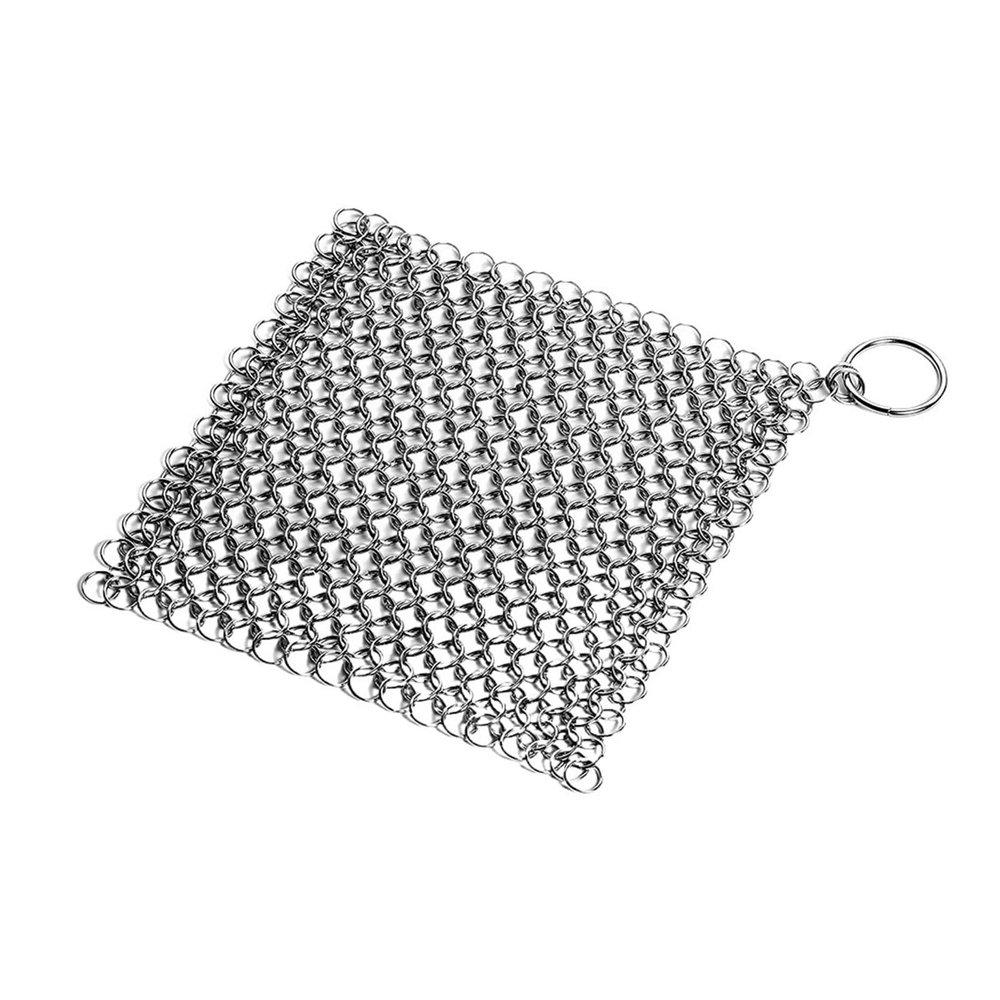 Metal Cleaning Brush - Cast Iron Cleaner Kitchen Rust Pot Pans Cleaning Scrubber Steel Scraper Brush Kit (10x10cm)