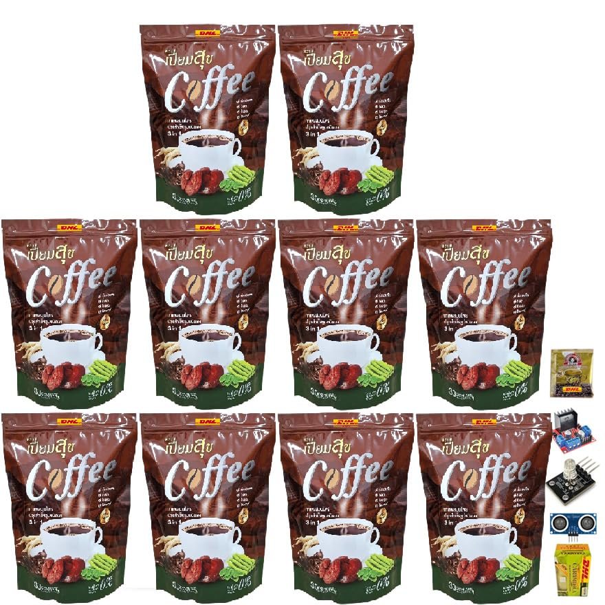 300 grams (30 Sachets) Roasted Snack Delicious Mellow Intense Piamsuk Instant Coffee Mix Healthy 16 in 1 Arabica Set 10 By Beautygoodshop [Get Free For You Beauty Gifts]