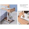 Overbed Table with Locking Swivel Wheels, Adjustable Hospital Bedside Table, Movable Food Tray Desk with Storage, Rolling Table view 3