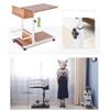 Overbed Table with Locking Swivel Wheels, Adjustable Hospital Bedside Table, Movable Food Tray Desk with Storage, Rolling Table view 4