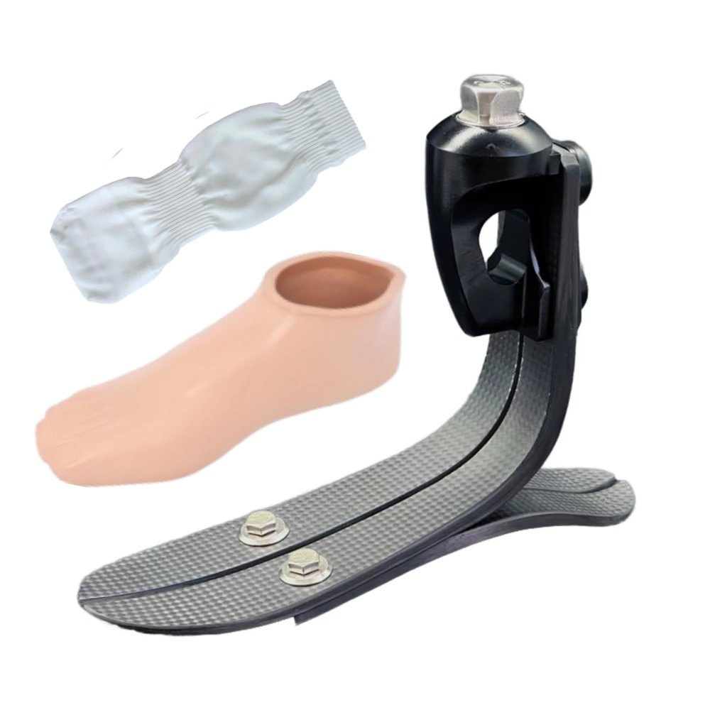 Moventix High Ankle Carbon Fiber Prosthetic Foot, Split Toe, Sizes 2227cm, Left/Right, Weight 60100kg (Left Middle Activity,80100 kg (176220 lb),23cm)