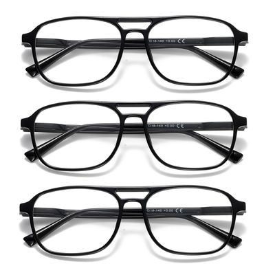 Dccdllo Aviator Reading Glasses for Women Men, Blue Light Blocking Computer Readers, Pilot Style Trendy Eyewear Black+Black+Black0.0