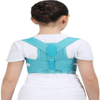 SWZEC HexoBack Orthopedic Children's Posture Corrector Brace (Blue,Small)