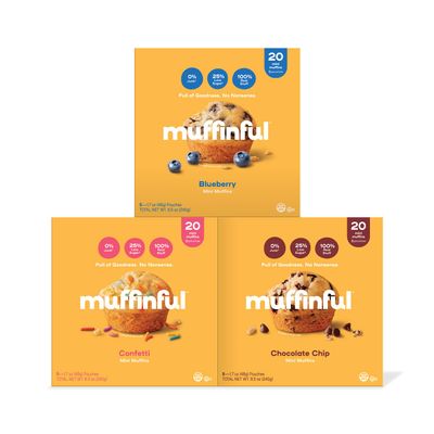 Muffinful Mini Muffins Variety Pack Bakery Fresh Bite-Sized Treats 60 Muffins Total (15 Packs of 4) Less Sugar, Nothing Artificial, Individually Wrapped