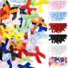 100 PCS Mini Satin Ribbon Bows for Crafts, 1.57" Tiny Bows for Cheer Pins Gift Wrapping Christmas Ornament Hair Clips Scrapbook Wedding Baby Shower Party Treats(Multicolor) view 1