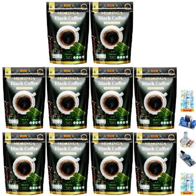 30 Sachets/Pack Intense Good Shape Moringa Black Coffee Instant Mix Powder Snack 3 in 1 Much Mellow Delicious Set 10 C295 By Thaigiftshop [Get Free Tomato Facial Mask]