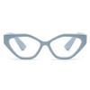 2SeeLife Oversized TR-90 Cat Eye Reading Glasses for Women Medium-Wide Fit, Sturdy Frame, Premium Geometric Readers, Pastel Blue, +0.50 view 1