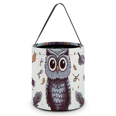 ERSTSNCK Owl Tree Branches Halloween Candy Buckets Reusable Tote Candy Bag - Trick Or Treat Goody Bag with Handles