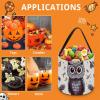 ERSTSNCK Owl Tree Branches Halloween Candy Buckets Reusable Tote Candy Bag - Trick Or Treat Goody Bag with Handles view 3
