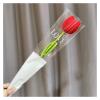 1PC Finished Knitted Flowers Tulip Carnation Sunflower Simulated Bouquet Mother's Day Valentine's Day Teacher's Day Gift(A-red) view 1