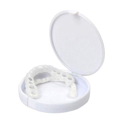 1 pair Dentures Veneers Tooth, Adjustable Snap Fake Teeth, Temporary Teeth Covering Imperfect for Anti Molar Orthodontic Cosmetic Teeth, Smile Snap Tooth, Nature and Comfortable Veneers(White)