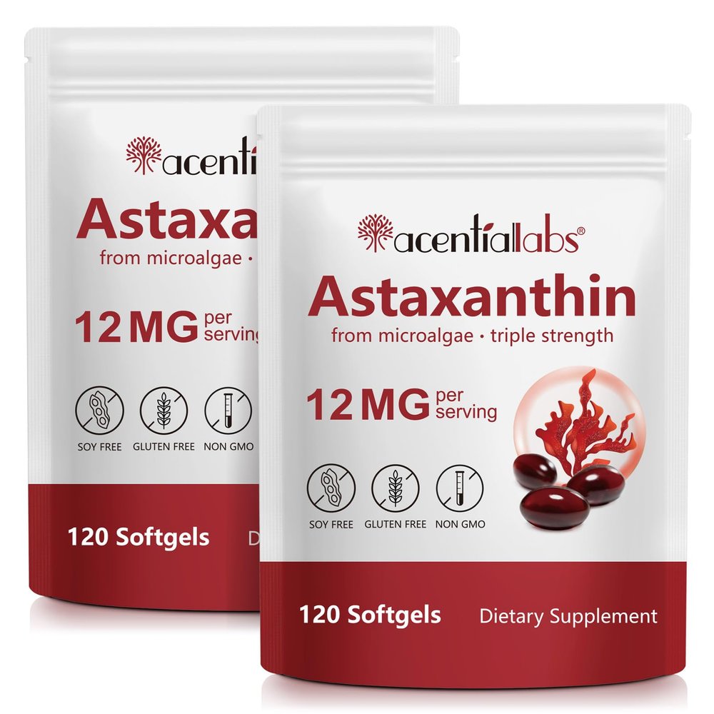 ZUZOKKAHA Astaxanthin Supplements 12mg - 120 Softgels | Premium Natural Antioxidant from Microalgae | Eye, Skin, Brain, Joint, Heart & Immune Health Support | Non-GMO, Gluten-Free