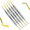 Set of 5 Dental Composite Filling Instruments Spatula & Plugger Titanium Golden Tips Restorative Teeth Resin Restore Shape Removing Tools Set view 1