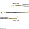 Set of 5 Dental Composite Filling Instruments Spatula & Plugger Titanium Golden Tips Restorative Teeth Resin Restore Shape Removing Tools Set view 2