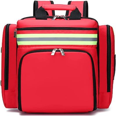 Portable First Aid Kit Bag, Emergency Responder Trauma Bag, Emergency Backpack for Flood Prevention and Emergency Medical Supplies Storage Case(Red)