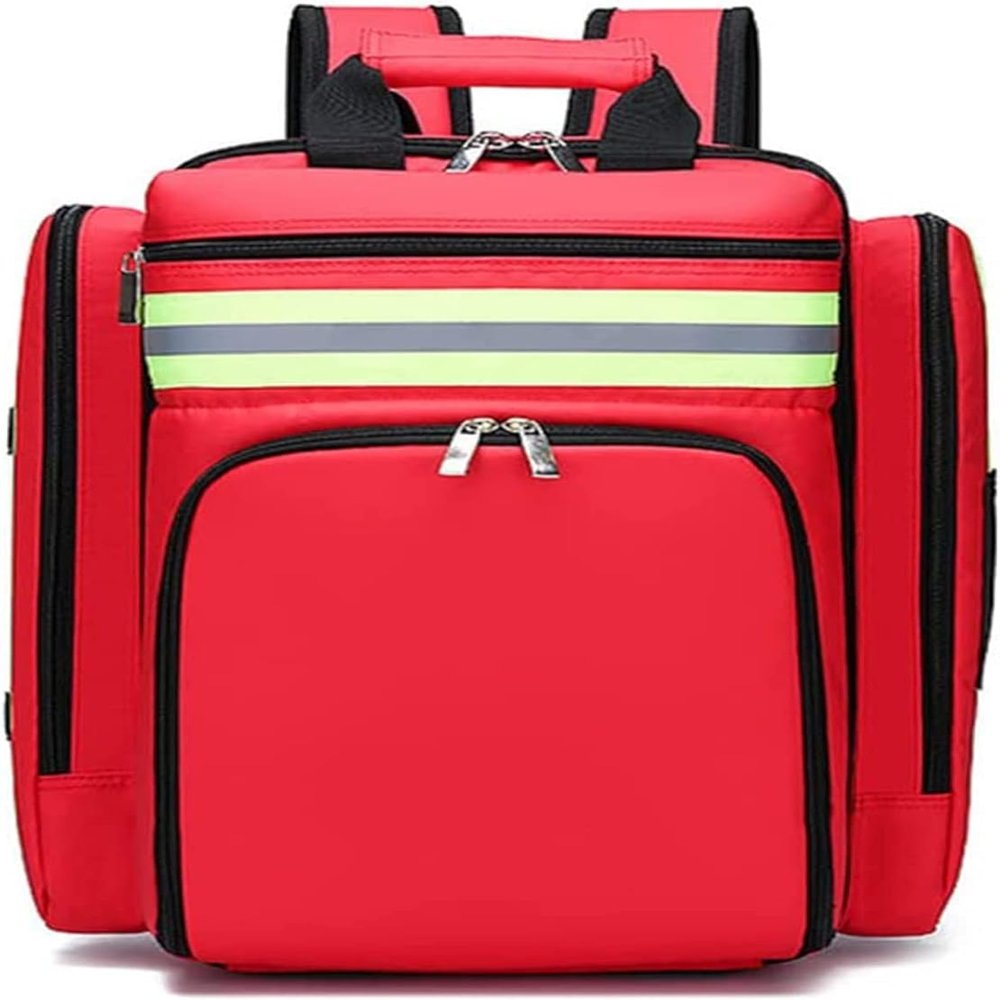 Portable First Aid Kit Bag, Emergency Responder Trauma Bag, Emergency Backpack for Flood Prevention and Emergency Medical Supplies Storage Case(Red)