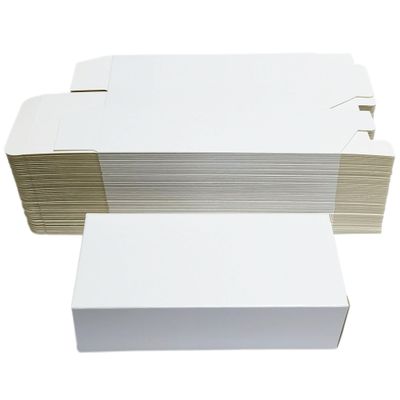 Vegcorn 50 White Paper Packaging Box Gift Boxes with Lids for Storage, Mailing and Small Business (6.7x3x2 inches)