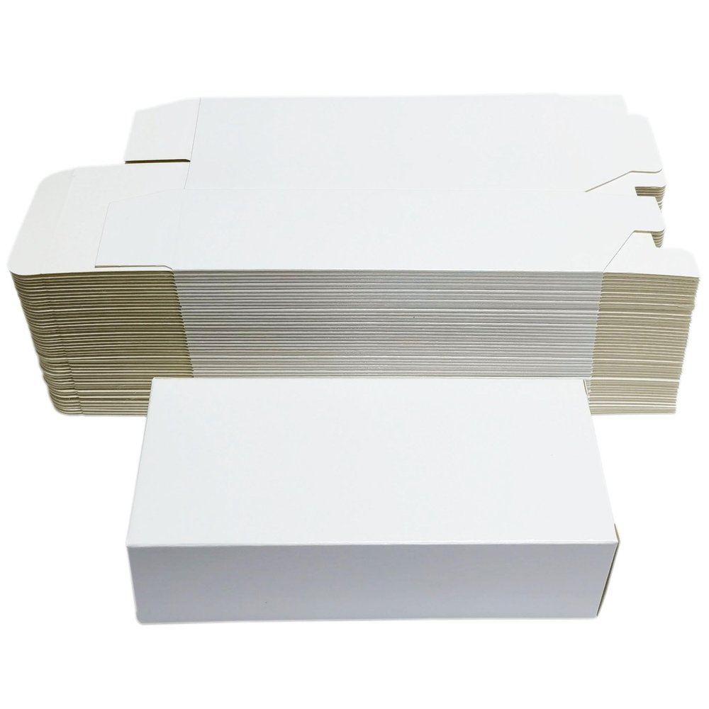 Vegcorn 50 White Paper Packaging Box Gift Boxes with Lids for Storage, Mailing and Small Business (6.7x3x2 inches)