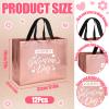 Hahafelt 12 Pcs Rose Gold Galentines Day Gift Bag Bulk with Handle Valentine Reusable Non-woven Gift Bags for Happy Galentine's Day Party Favors Handbag for Women Wife Sister Friends, 11 x 5 x 13 Inch view 2