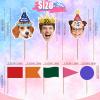 Custom Cupcake Toppers with Text Picture Logo,Personalized Toothpick Flags for Wedding Birthday Party Decorations,Customized Dessert Food Picks for Cake - Round view 2