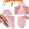 Hot Water Bottle, 500ml Small Hot Water Bottle with Cover Mermaid Style Hand Warmer with Soft Premium Faux Fur Cover 2-in-1 Bottles for Cold & Hots Compress Bag for Women Seniors (Pink) view 3