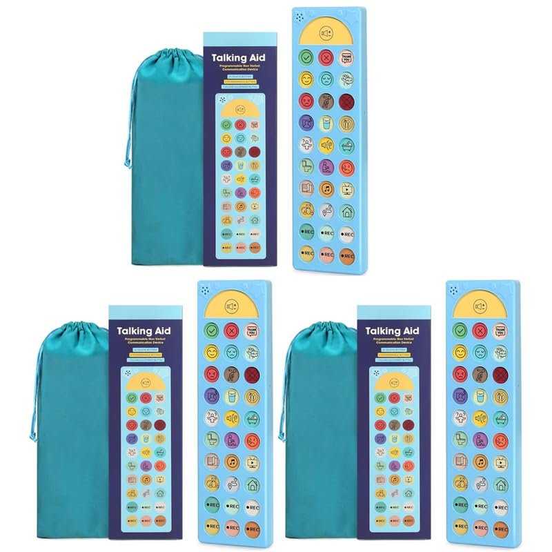 Dodorado AAC Device for Autism & Stroke Recovery, Portable Communication Aid with 30 Buttons, Speech Therapy Toy for Enhanced Communication Skills, 3 Sets Included