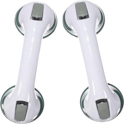 12 Inch Suction Cup Grab Bar, 2-Pack Shower Safety Hand Rail for Elderly, No Drilling Bathroom Balance Assist Handle, Strong Suction Tub & Shower Wall Grip
