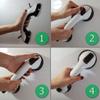 12 Inch Suction Cup Grab Bar, 2-Pack Shower Safety Hand Rail for Elderly, No Drilling Bathroom Balance Assist Handle, Strong Suction Tub & Shower Wall Grip view 2