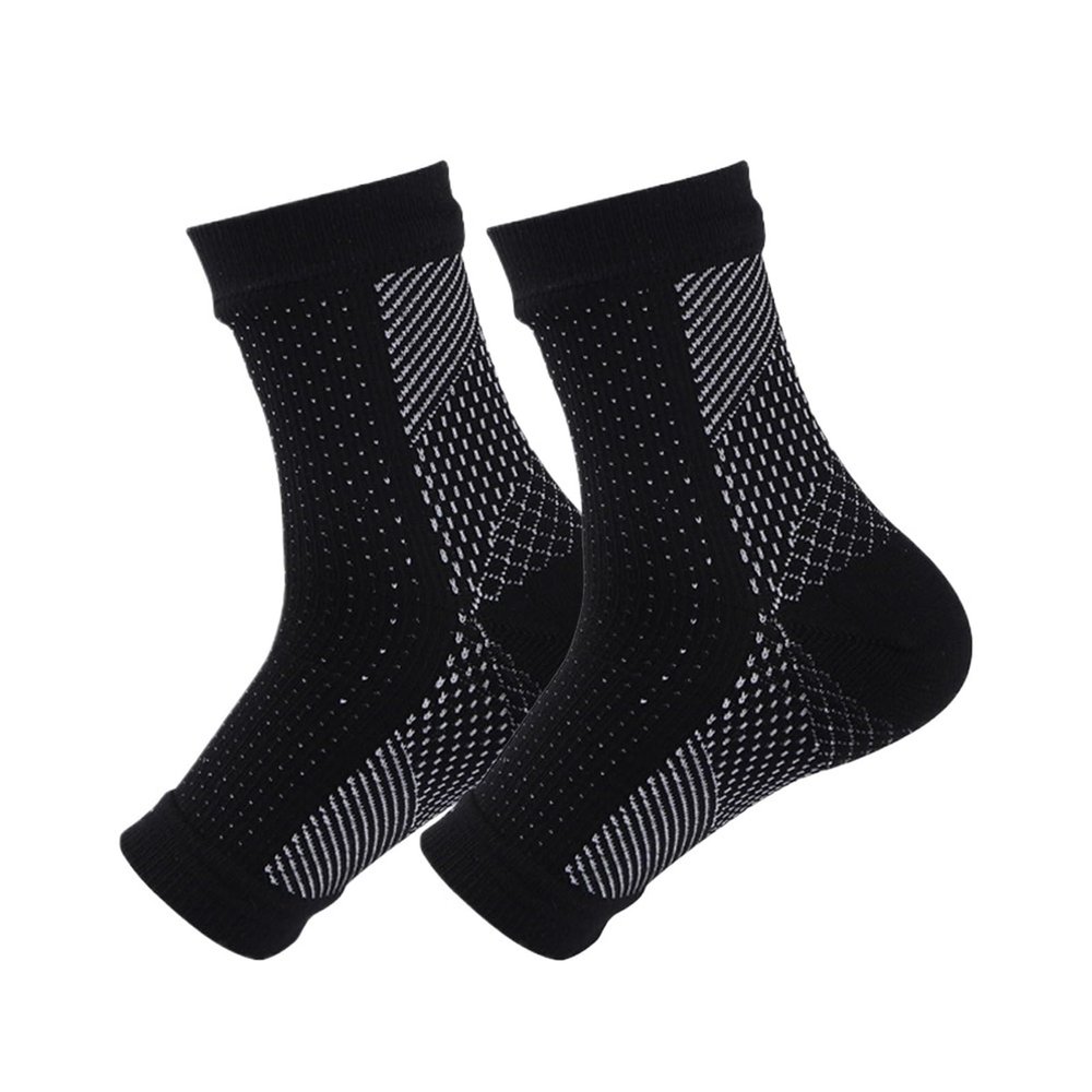 1Pair Socks Neuropathy Compression Sleeve Ankle Swelling Plantar Fasciitis Soothesocks Brace Women Men(1Pair Blackwhite,L/XL)