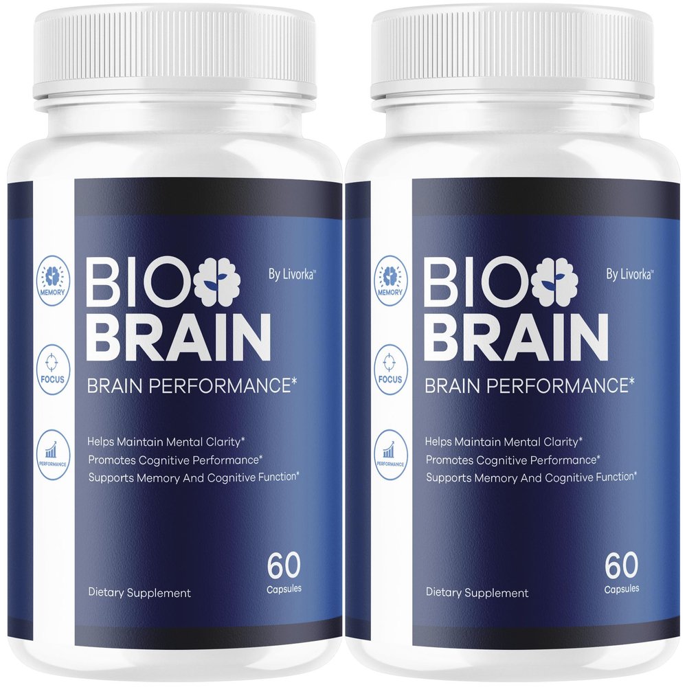 (2 Pack) Bio Brain Capsules - Official BioBrain Supplement Pills Daily Support Brain & Memory Focus All Natural Advanced Premium Formula for Overall Health & Wellness, 120 Capsules for 2 Months