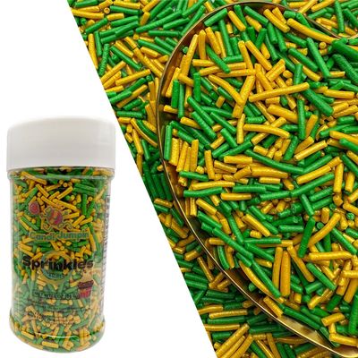 CandiJumpin Gold and Green Jimmy Sprinkles Edible Gold Green Sprinkles 3 OZ