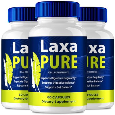 Laxa Pure Capsules, LaxaPure Gut Health & Digestion Support Supplement, All Natural Formula Supports Gut Health, Maintain Digestive Health & Comfort, Laxa Pure Reviews (3 Pack)