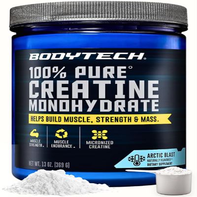 BodyTech 100% Pure Creatine Monohydrate Powder - Micronized for Maximum Absorption - Supports Muscle Strength & Power Output - Arctic Blast (13 oz, 55 Servings)
