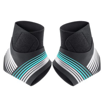 2 Piece Sports Ankle Compression Strap Support Stabilizer Tendon Pain Relief Basketball Soccer Protector(Blue,Small)