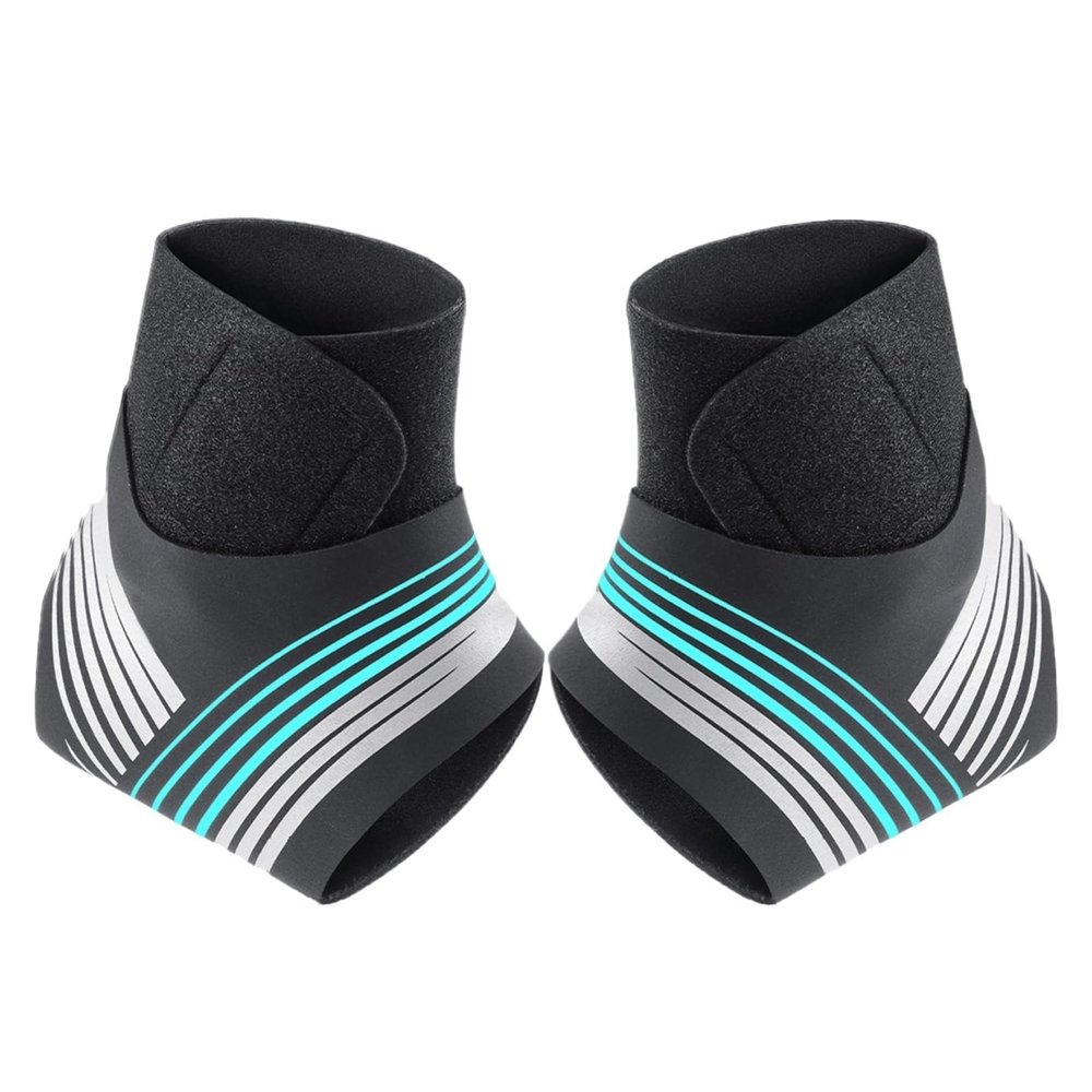 2 Piece Sports Ankle Compression Strap Support Stabilizer Tendon Pain Relief Basketball Soccer Protector(Blue,Small)
