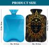 Golden Mandala Sun Face Hot Water Bottle with Cover, 2L PVC Hot Water Bag for Pain Relief, Hand Foot Warmer, Hot & Cold Therapy with Removable Cover, Gift for Women Kids Family view 2