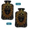 Golden Mandala Sun Face Hot Water Bottle with Cover, 2L PVC Hot Water Bag for Pain Relief, Hand Foot Warmer, Hot & Cold Therapy with Removable Cover, Gift for Women Kids Family view 4