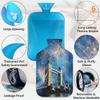 London Fireworks Landscape Hot Water Bottle with Soft Cover, 2L Hot Water Bag for Pain Relief Menstrual Cramps Hand Feet Warmer Neck and Shoulder Hot and Cold Therapy view 3